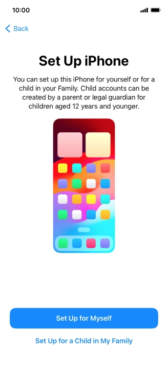 Press Set Up for Myself.