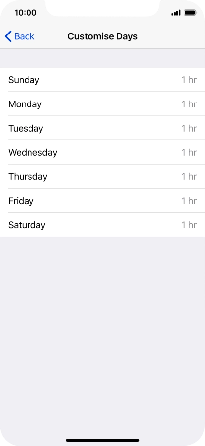 Press the required days.