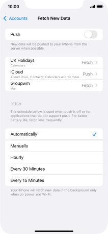 If you turn off the function, press the required setting.