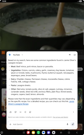 The answer from Gemini to your question is displayed.
