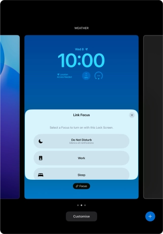 Press the required focus mode.