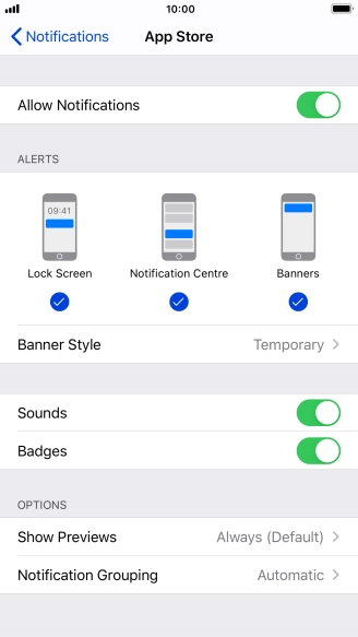 Press the indicator next to 