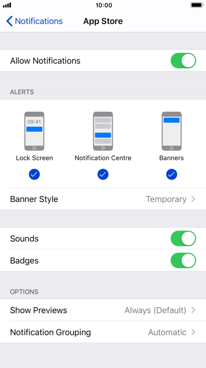 Press the indicator next to 