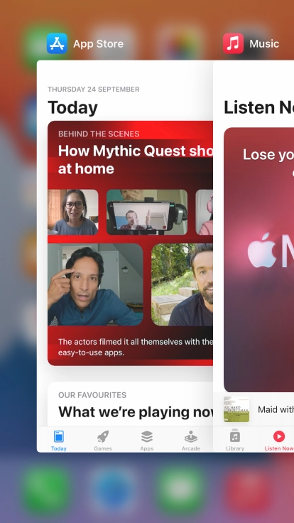 Slide upwards on the required application to end it.