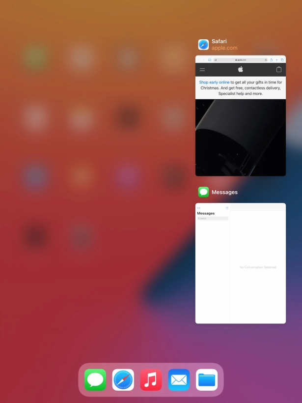 Slide upwards on the required application to end it.