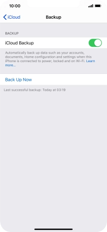 Press Back Up Now and wait while the phone memory is backed up.