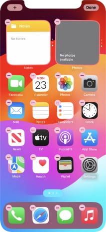 Press the home screen icon.