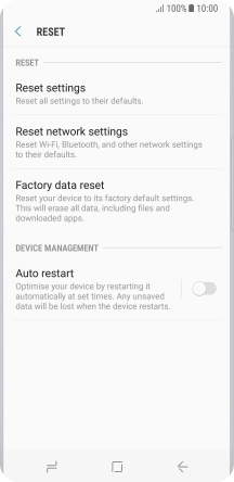 Press Factory data reset.