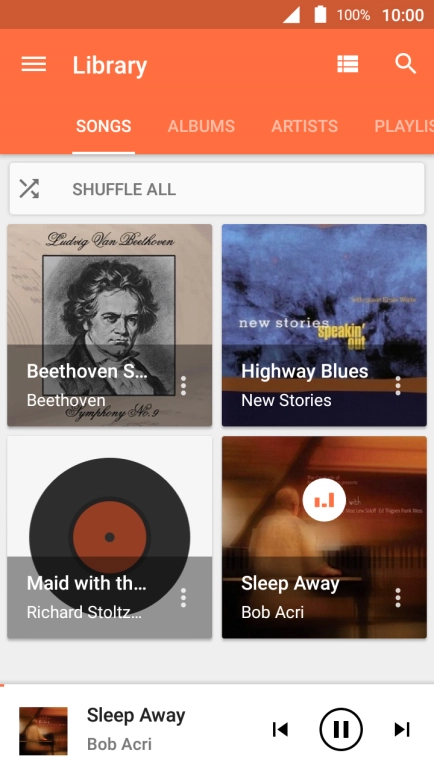 Press the song title at the bottom of the screen.