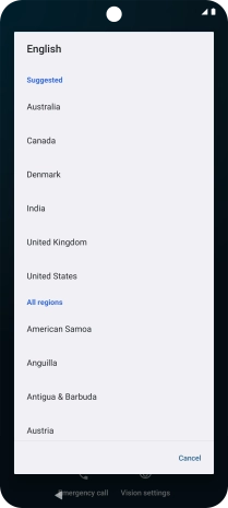 Press the required country.