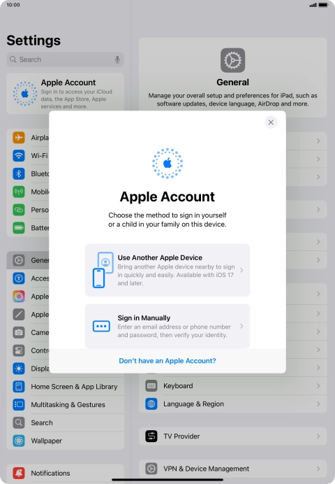 Press Sign in Manually.