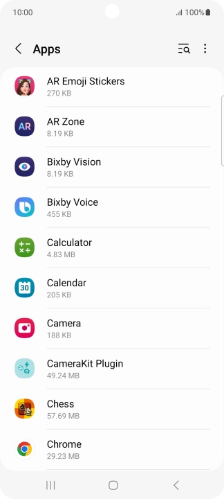 Press the required app.