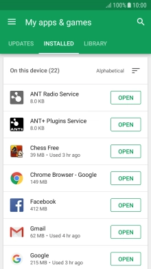 Press the required app.