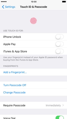 Press Turn Passcode Off and key in the phone lock code.
