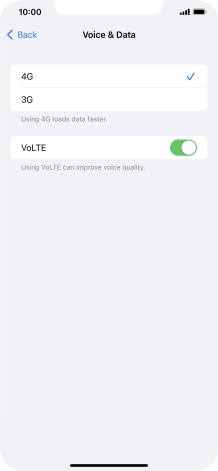 Press the required network mode.