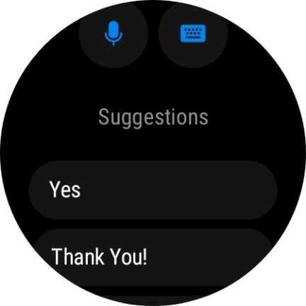 Press the microphone icon and follow the instructions on the screen to record and send the required reply.