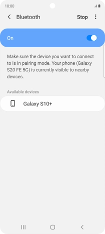 Press the required Bluetooth device and follow the instructions on the screen to pair the device with your phone.