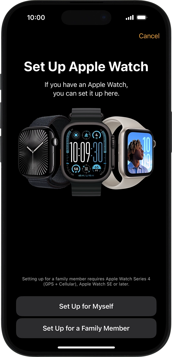 On your phone: When this screen is displayed, your Apple Watch is connected to your phone.