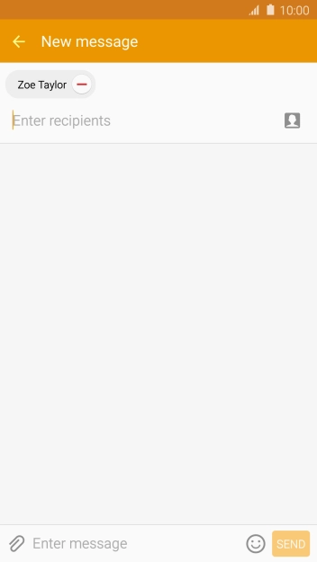Press the text input field and write the text for your picture message.