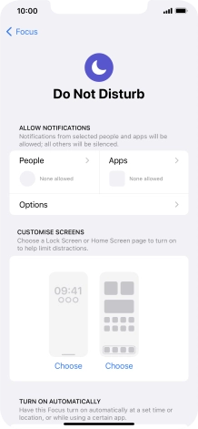 Press People and follow the instructions on the screen to select which contacts you would like to receive calls and notifications from when Do Not Disturb is turned on.