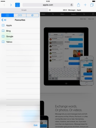 Press the required bookmark.