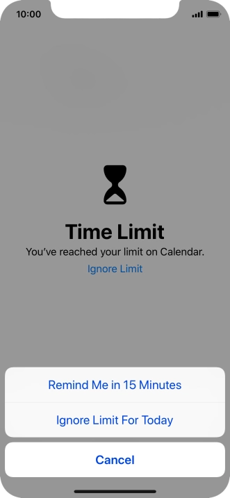 Press the required setting.