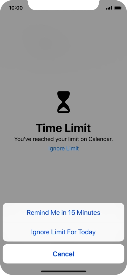 Press the required setting.