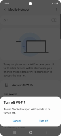 If Wi-Fi is turned on, press Turn off.