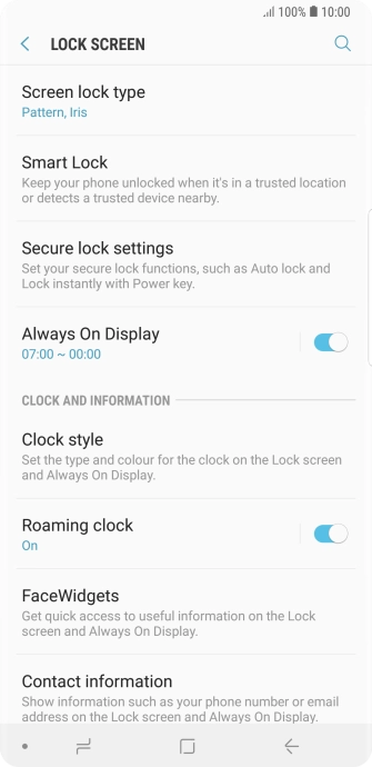 Press Screen lock type and key in the additional phone lock code you created earlier.