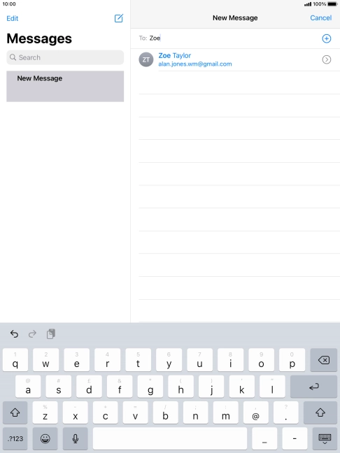 Press the required contact.