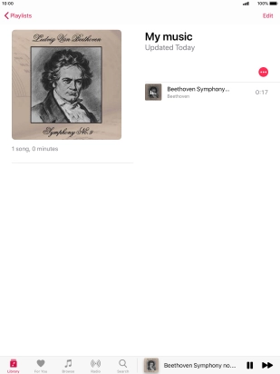 Press the song title.