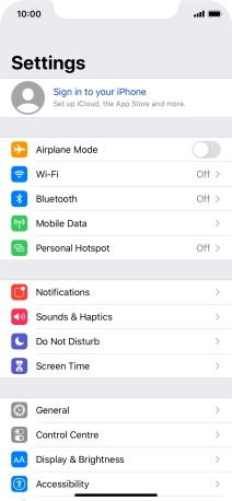 Press Sign in to your iPhone.
