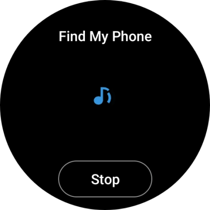 Press Stop when you've found your phone. Press Stop when you've found your phone.