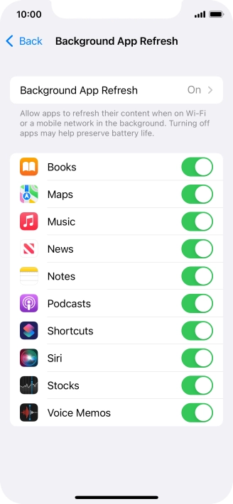 Press Background App Refresh.