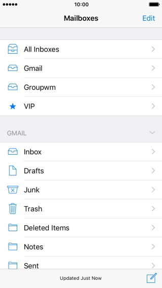 Press the required email account.