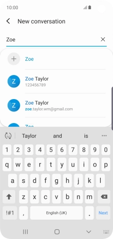 Press the required contact.
