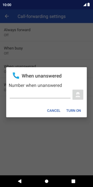 Key in +61414121121 and press TURN ON.