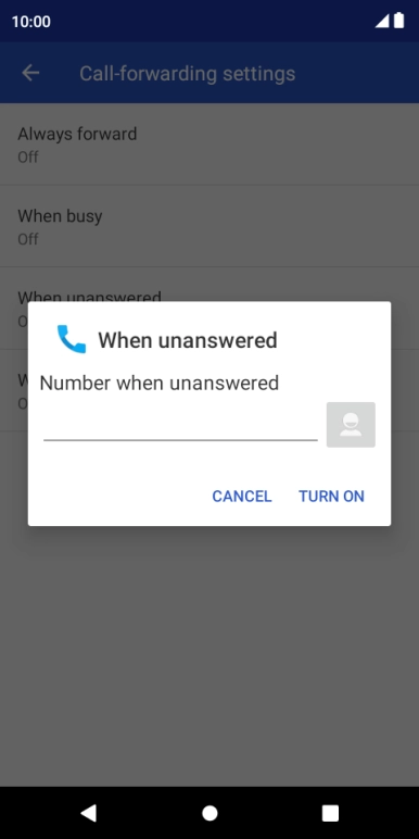Key in +61414121121 and press TURN ON.