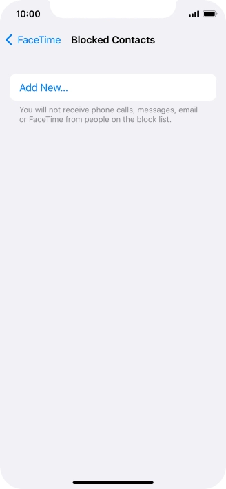 Press Add New... and follow the instructions on the screen to block a contact.