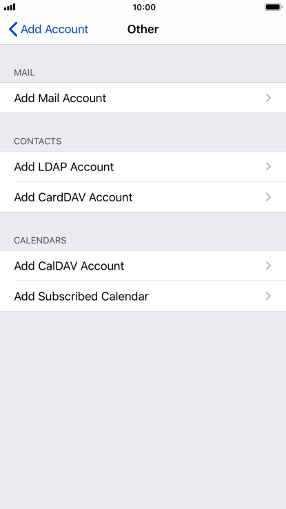 Press Add Mail Account.
