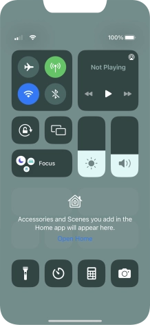 Press the flight mode icon to turn the function on or off.