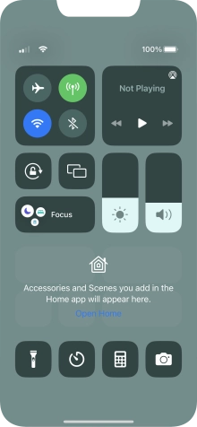 Press the flight mode icon to turn the function on or off.
