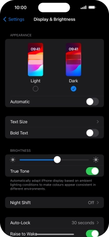 Press the indicator next to 