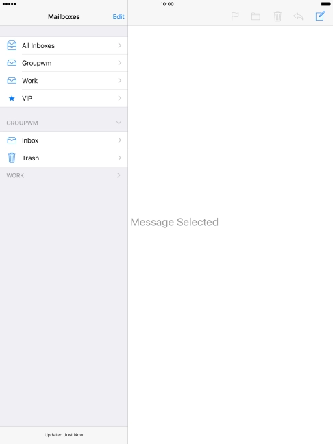 Press the required email account.