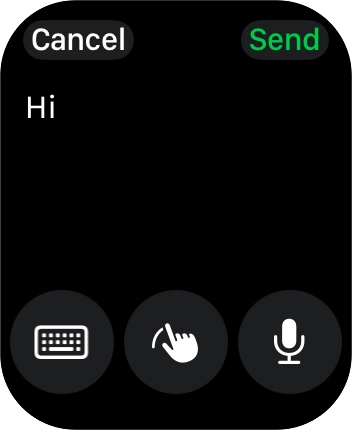 Press the microphone icon and record the message.