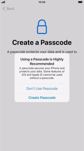 If you turn off the function, press Don't Use Passcode.