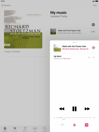 Press the shuffle icon to turn the function on or off. Press the shuffle icon to turn the function on or off.
