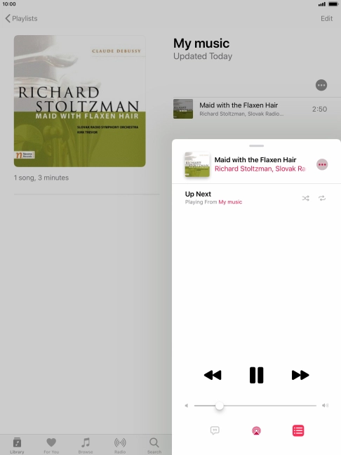 Press the shuffle icon to turn the function on or off. Press the shuffle icon to turn the function on or off.