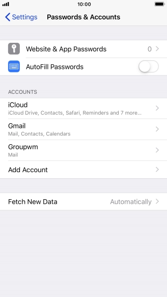 Press the required account.