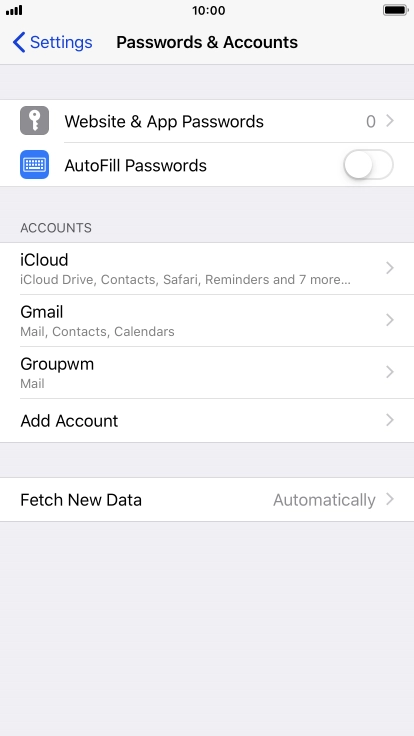 Press the required account. Press the required account.